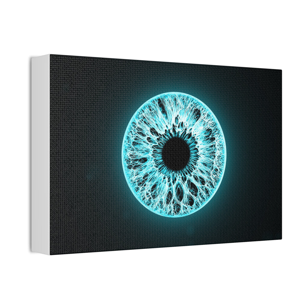 BLXNTT Iris – Lace Web Electric Cyan Glossy Canvas