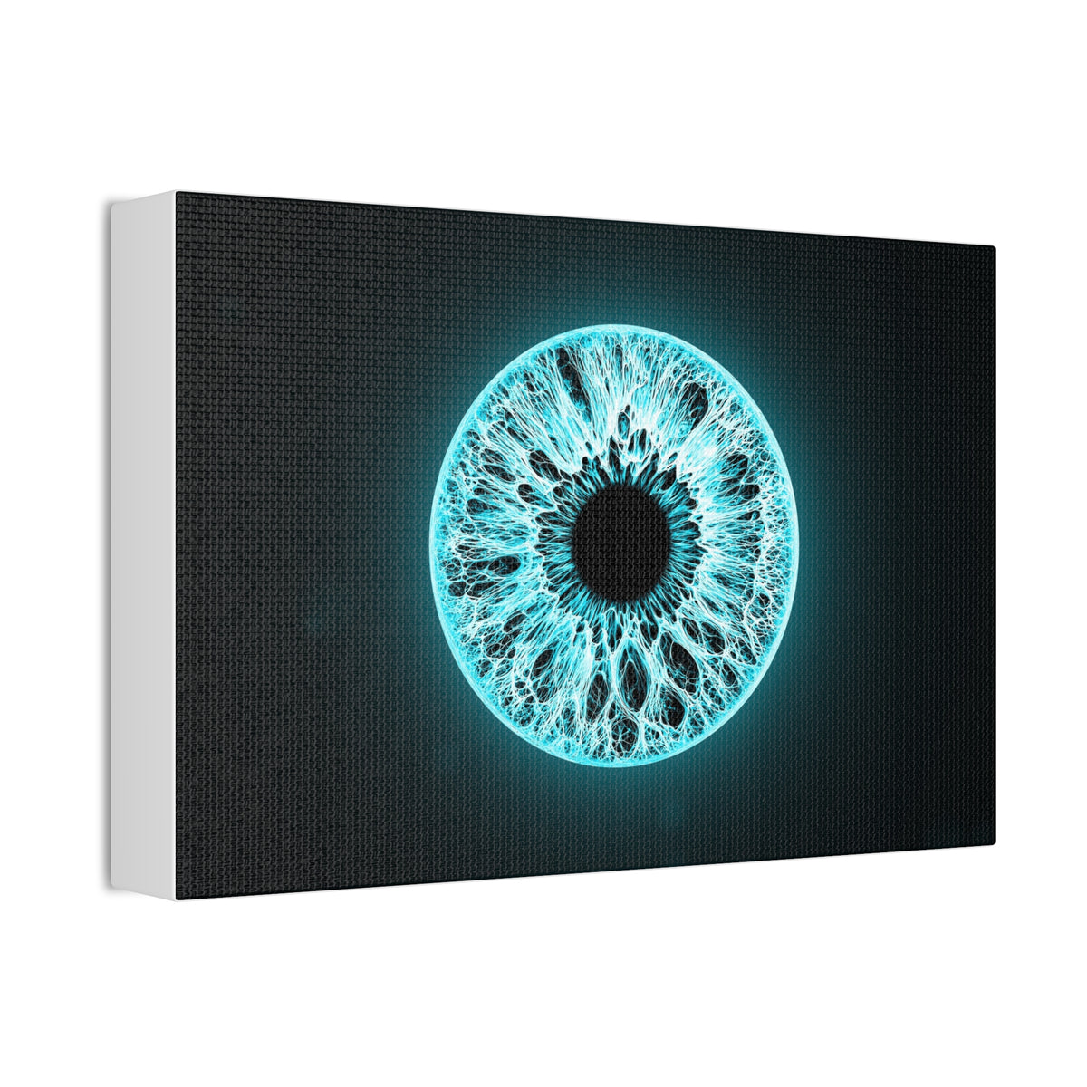 BLXNTT Iris – Lace Web Electric Cyan Glossy Canvas