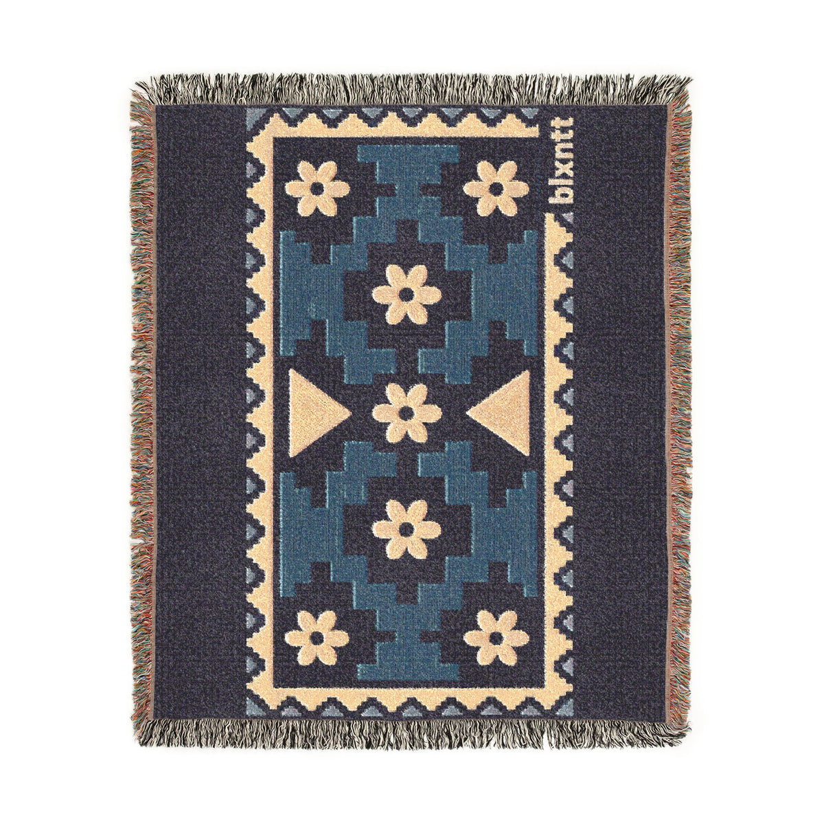 BLXNTT Blue Hippie Woven Blanket #4