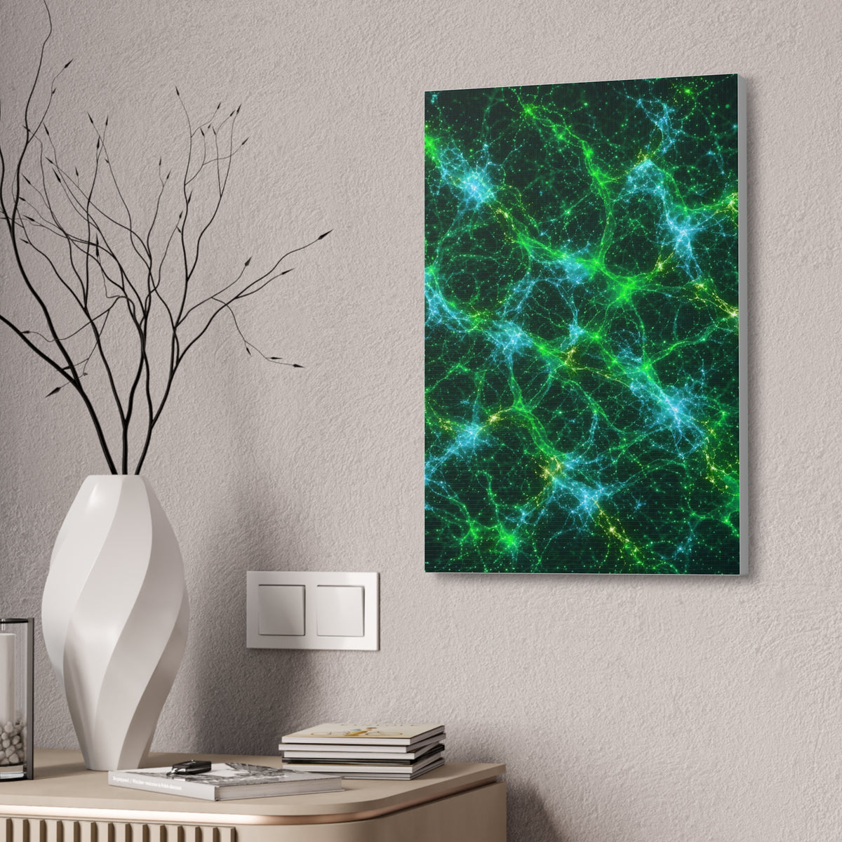 Neon Mycelium - Mermaid Glossy Canvas