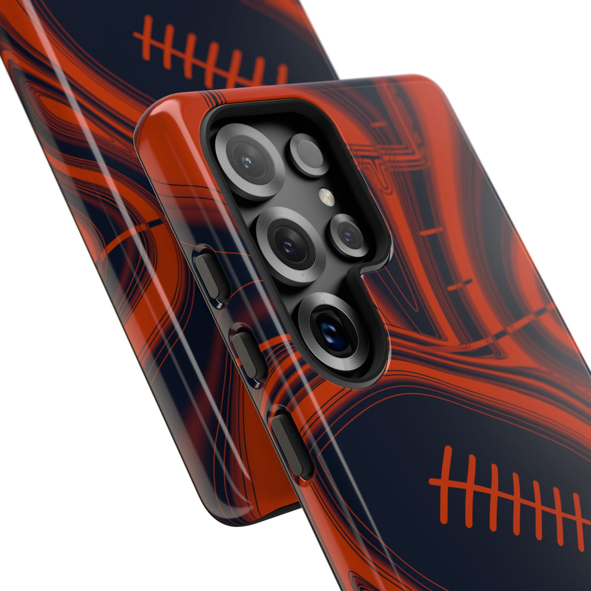 Navy & Orange Trippy Football Phone Case