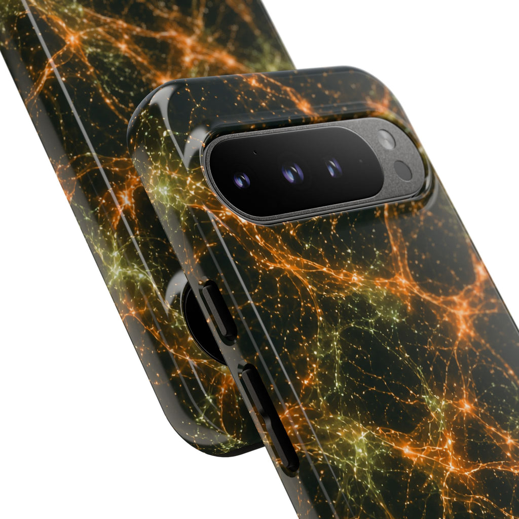 Neon Mycelium - Electric Tangerine Teal Phone Case