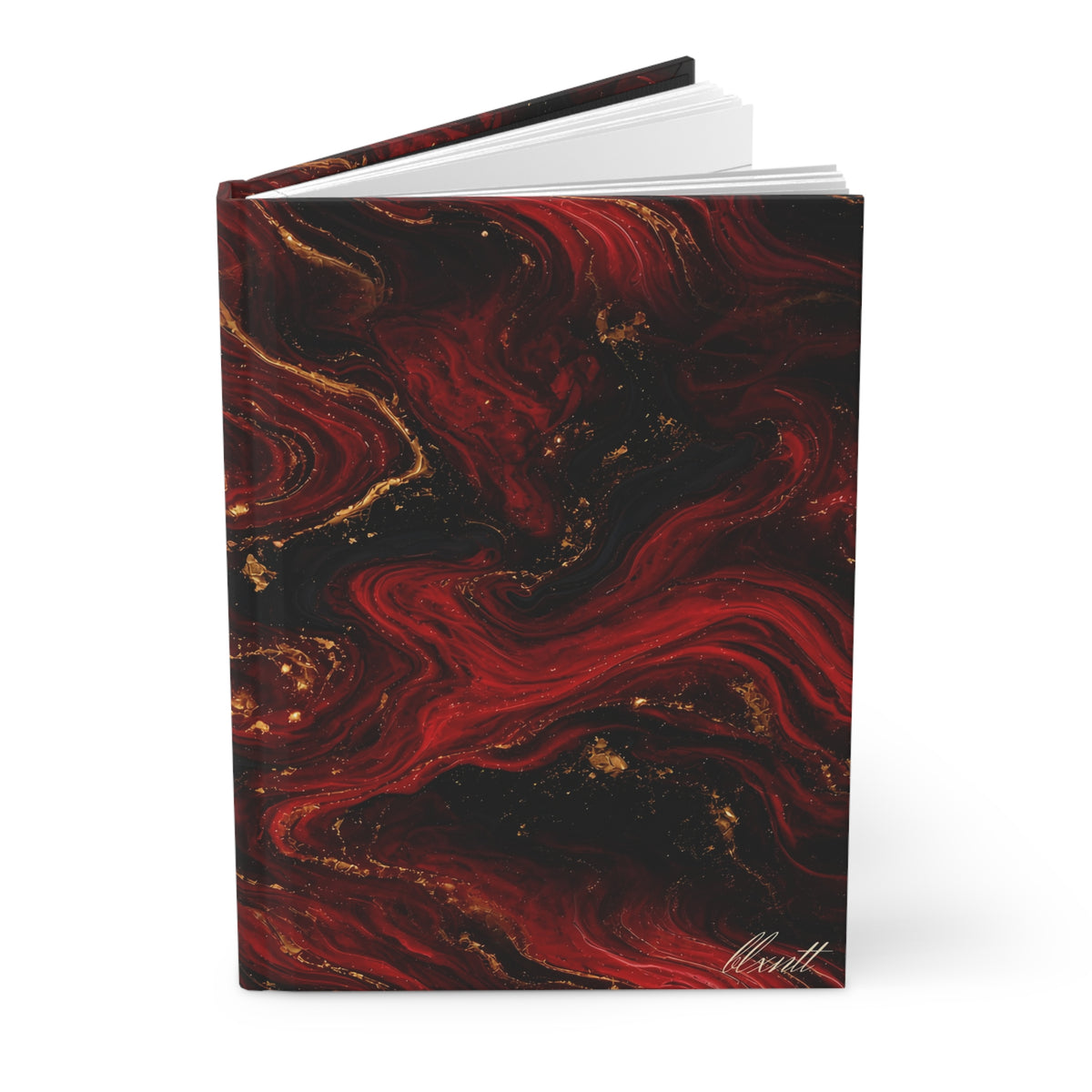Red & Black Marble Hardcover Journal