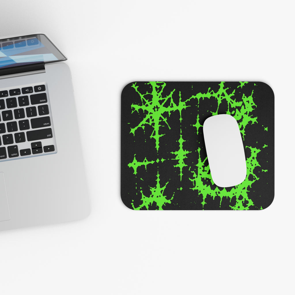 Green Spiderweb Pumpkin Mouse Pad