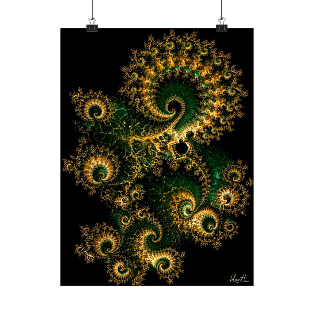 Copper Infinity - Emerald & Gold Poster