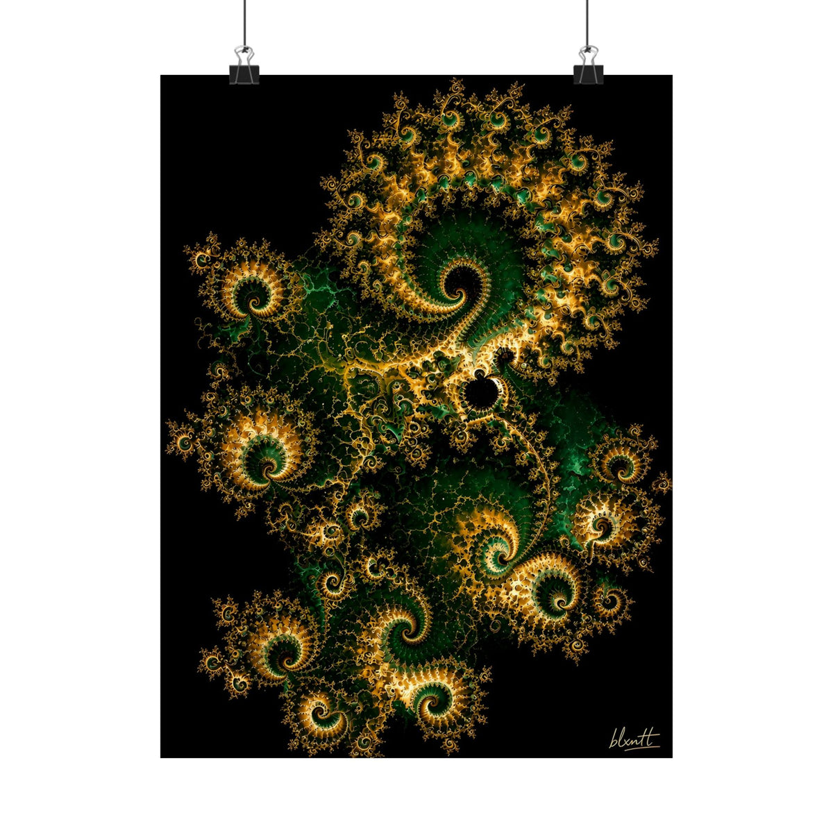 Copper Infinity - Emerald & Gold Poster