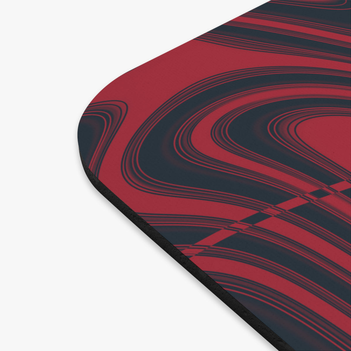 Midnight Navy & Red Trippy Football Mouse Pad