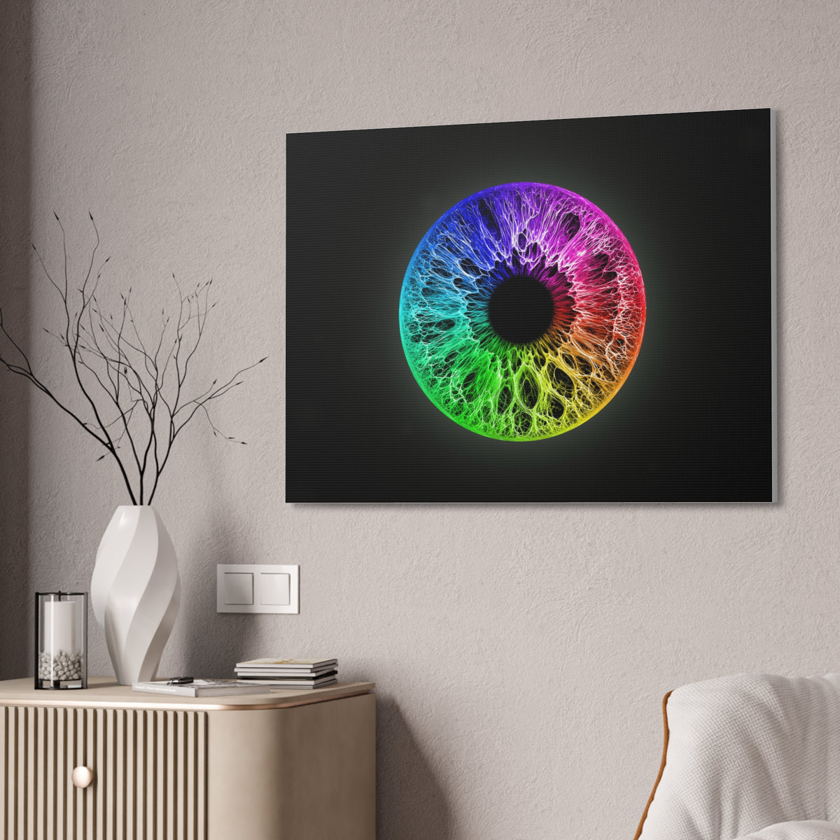 BLXNTT Iris – Lace Web Rainbow Sectors Glossy Canvas