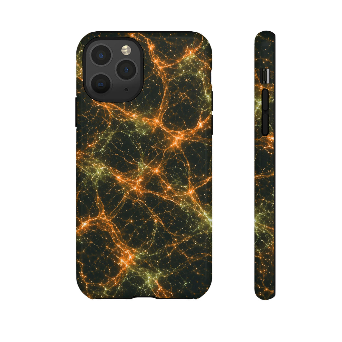 Neon Mycelium - Electric Tangerine Teal Phone Case