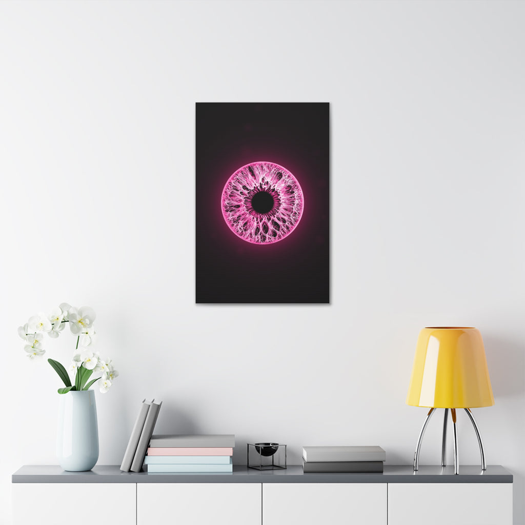 BLXNTT Iris – Lace Web Neon Pink Glossy Canvas