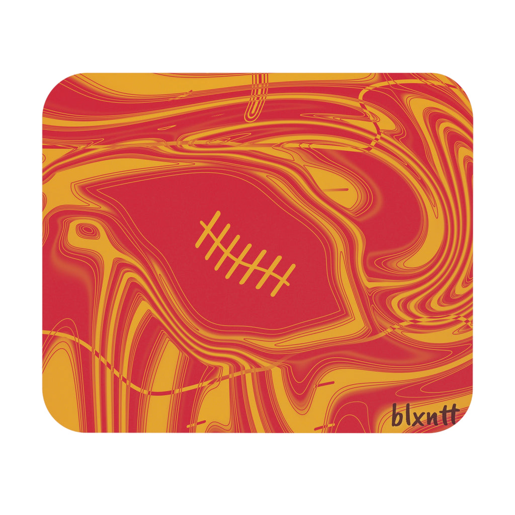 Red & Yellow Trippy Football Mouse Pad