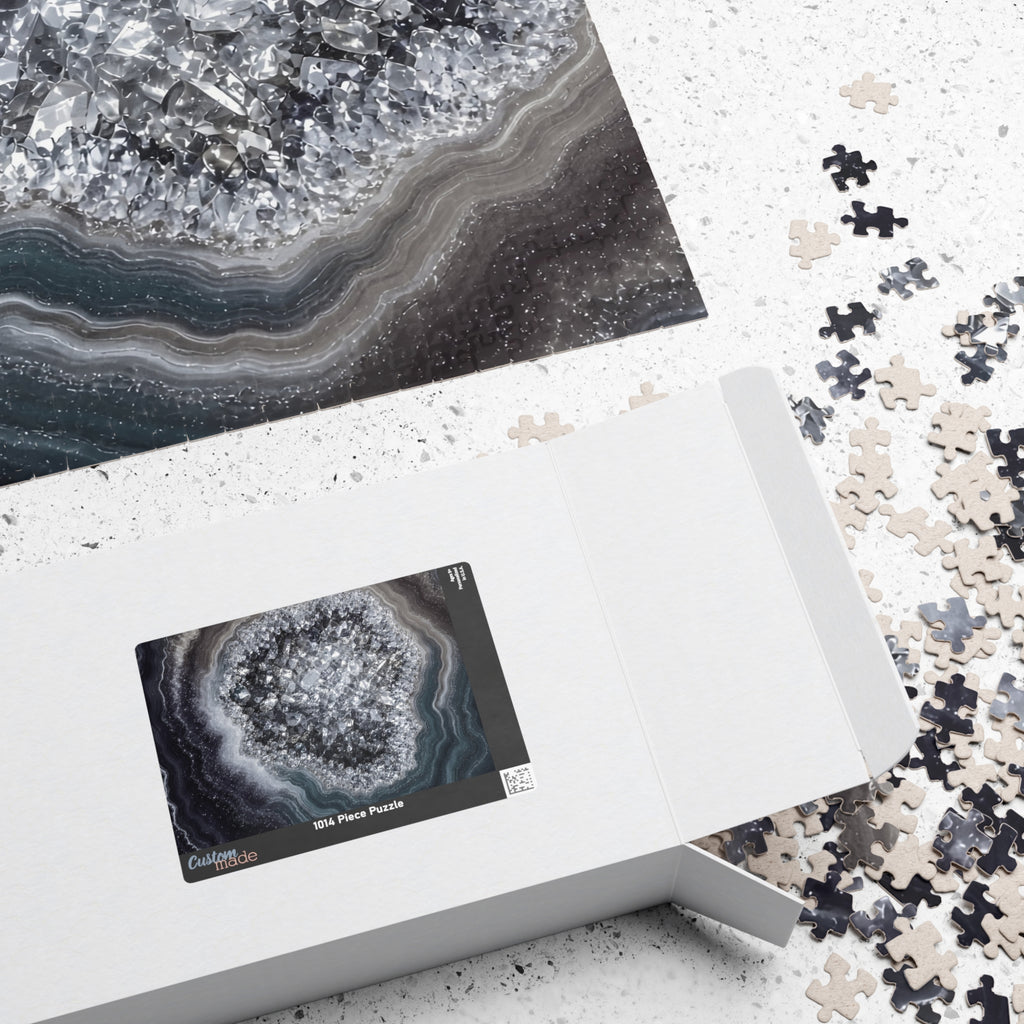 Geode Core - Silver Smoke Jigsaw Puzzle