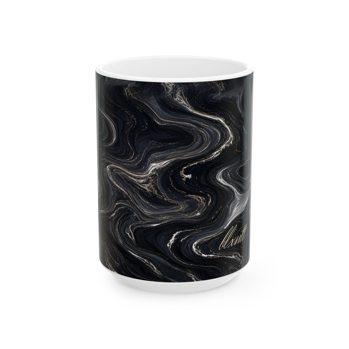 Black & Silver Marble Mug