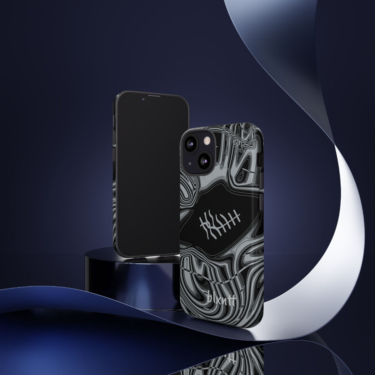 Black & Silver Trippy Football Phone Case