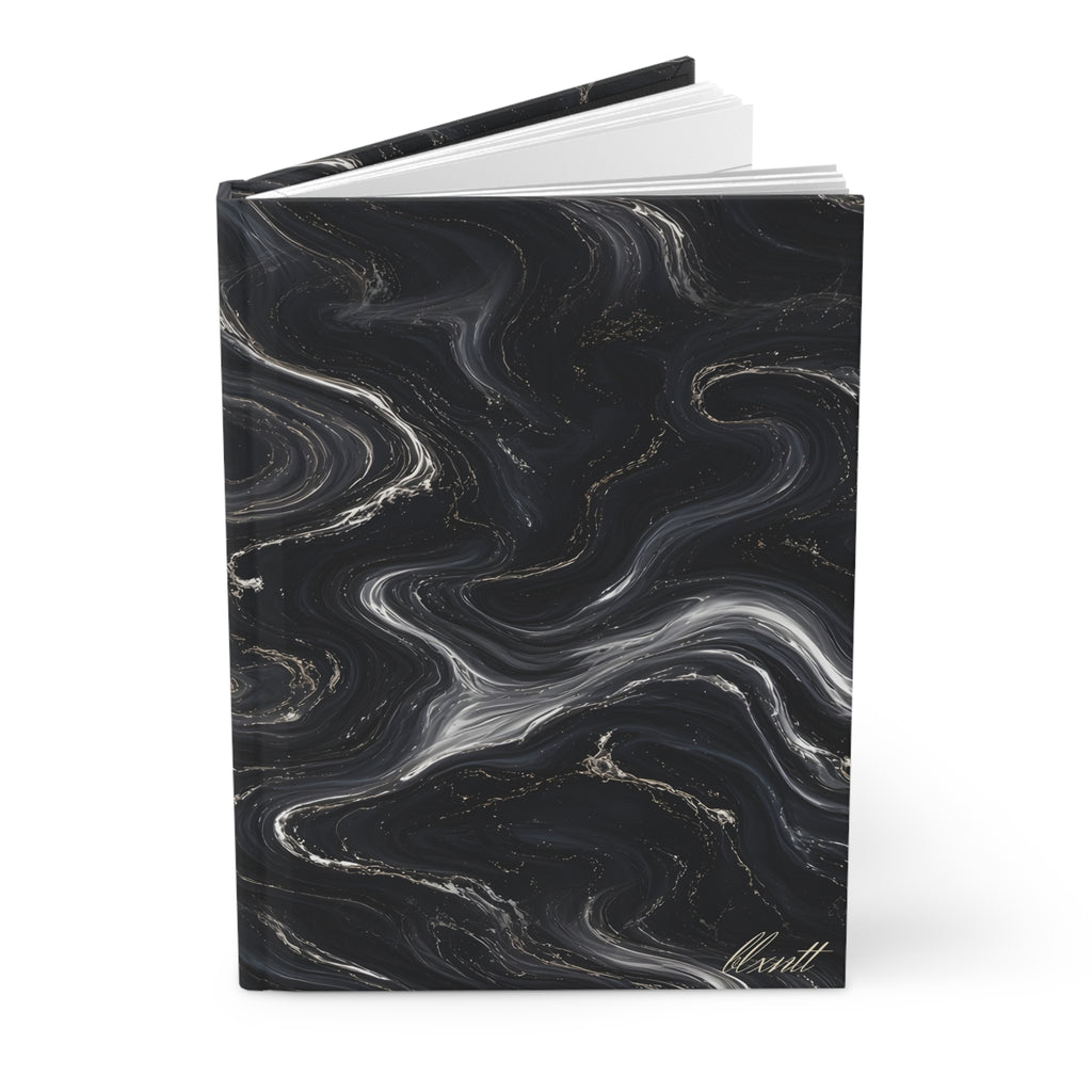 Black & Silver Marble Hardcover Journal
