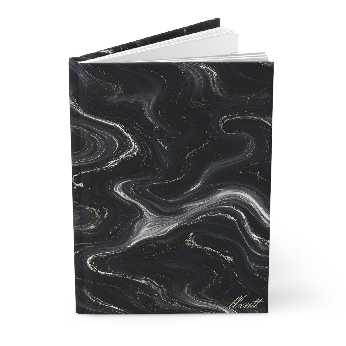 Black & Silver Marble Hardcover Journal