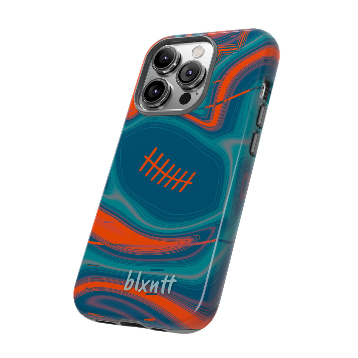 Aqua & Orange Trippy Football Phone Case