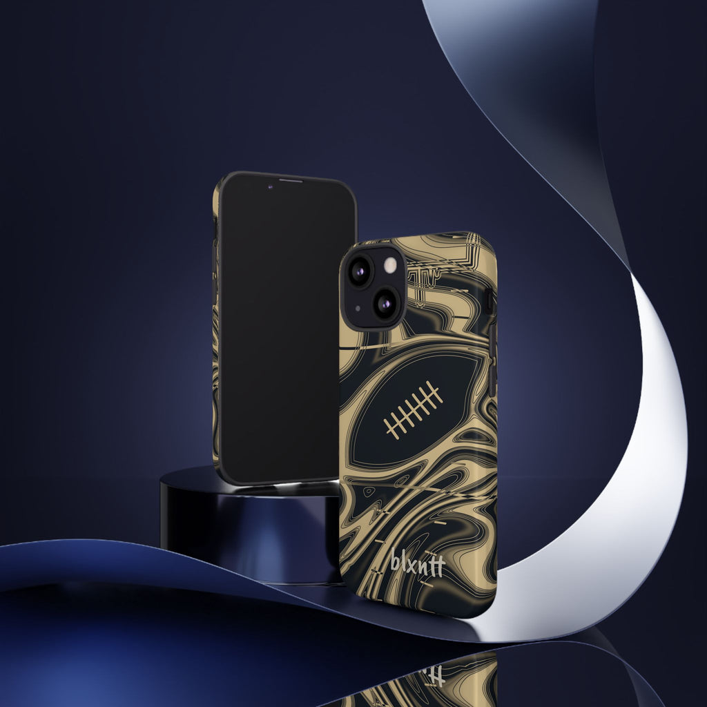 Old Gold & Black Trippy Football Phone Case