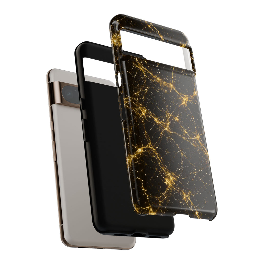 Neon Mycelium - Gold Filigree Phone Case