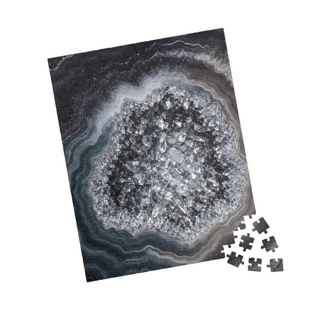 Geode Core - Silver Smoke Jigsaw Puzzle