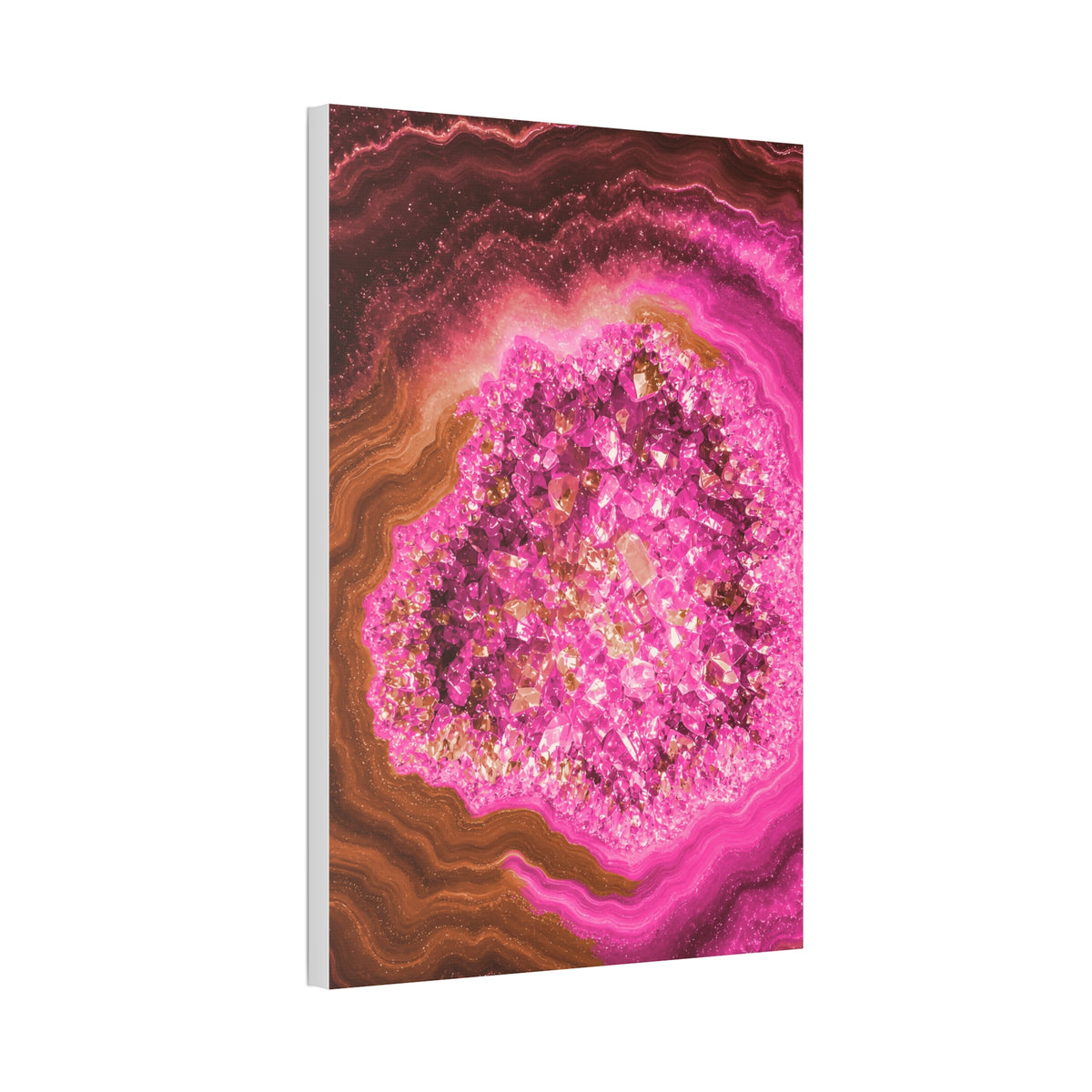 Geode Core - Terracotta Neon Glossy Canvas