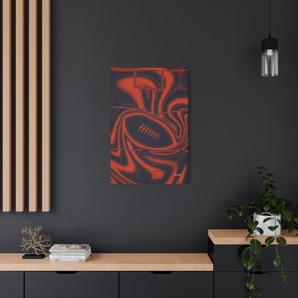 Navy & Orange Trippy Football Canvas