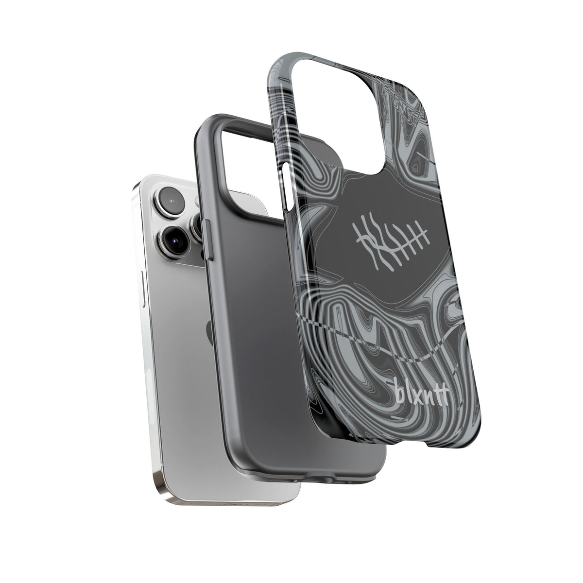 Black & Silver Trippy Football Phone Case