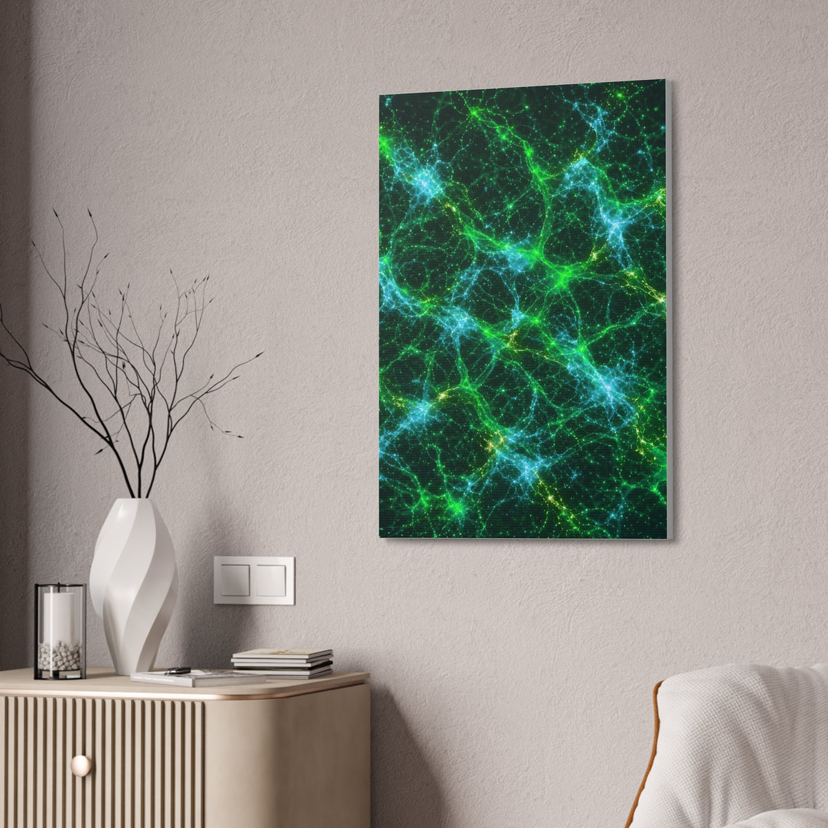 Neon Mycelium - Mermaid Glossy Canvas