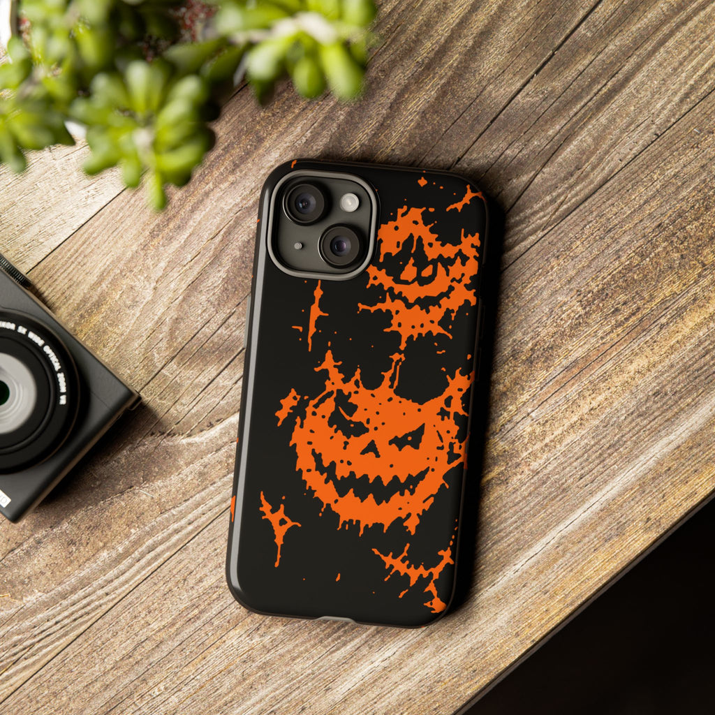 Orange Spiderweb Pumpkin Phone Case