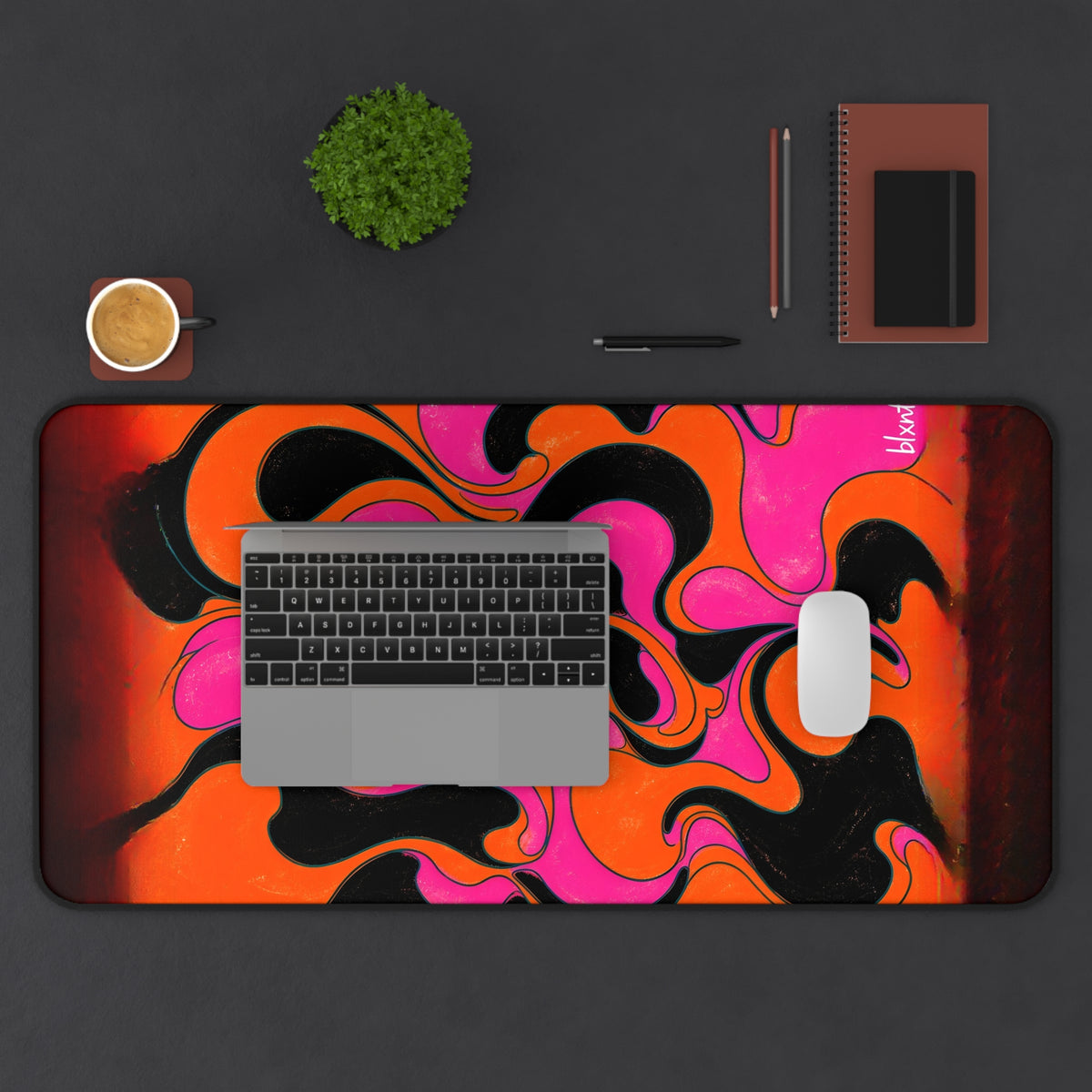 Fillmore Flow - Neon Orange & Magenta Desk Mat