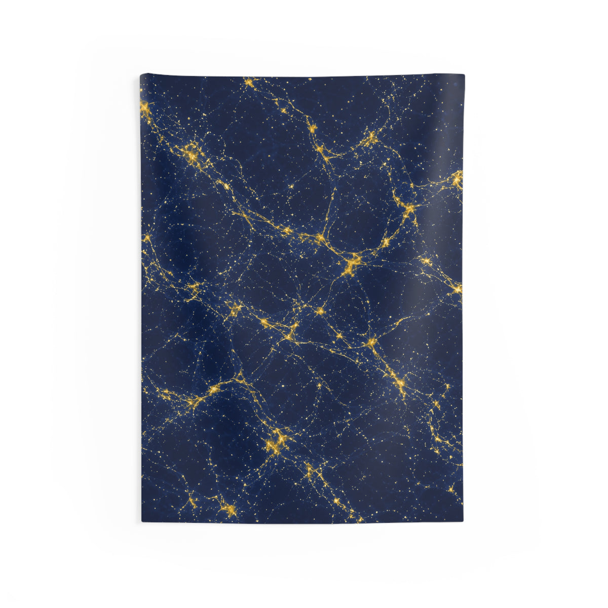 Neon Mycelium - Mustard Navy Tapestry