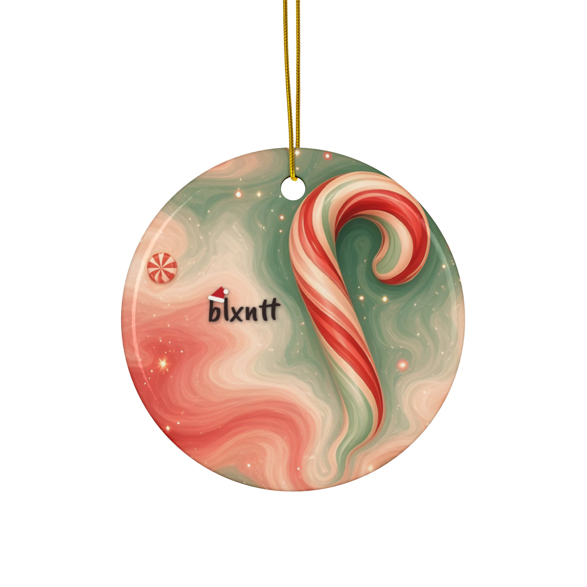 Candy Cane Trippy Christmas Ornament