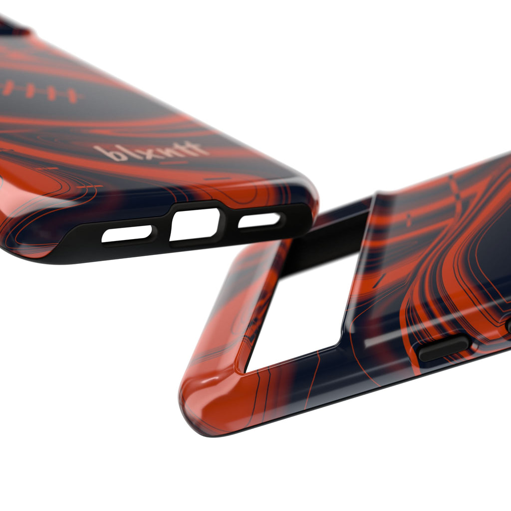 Navy & Orange Trippy Football Phone Case