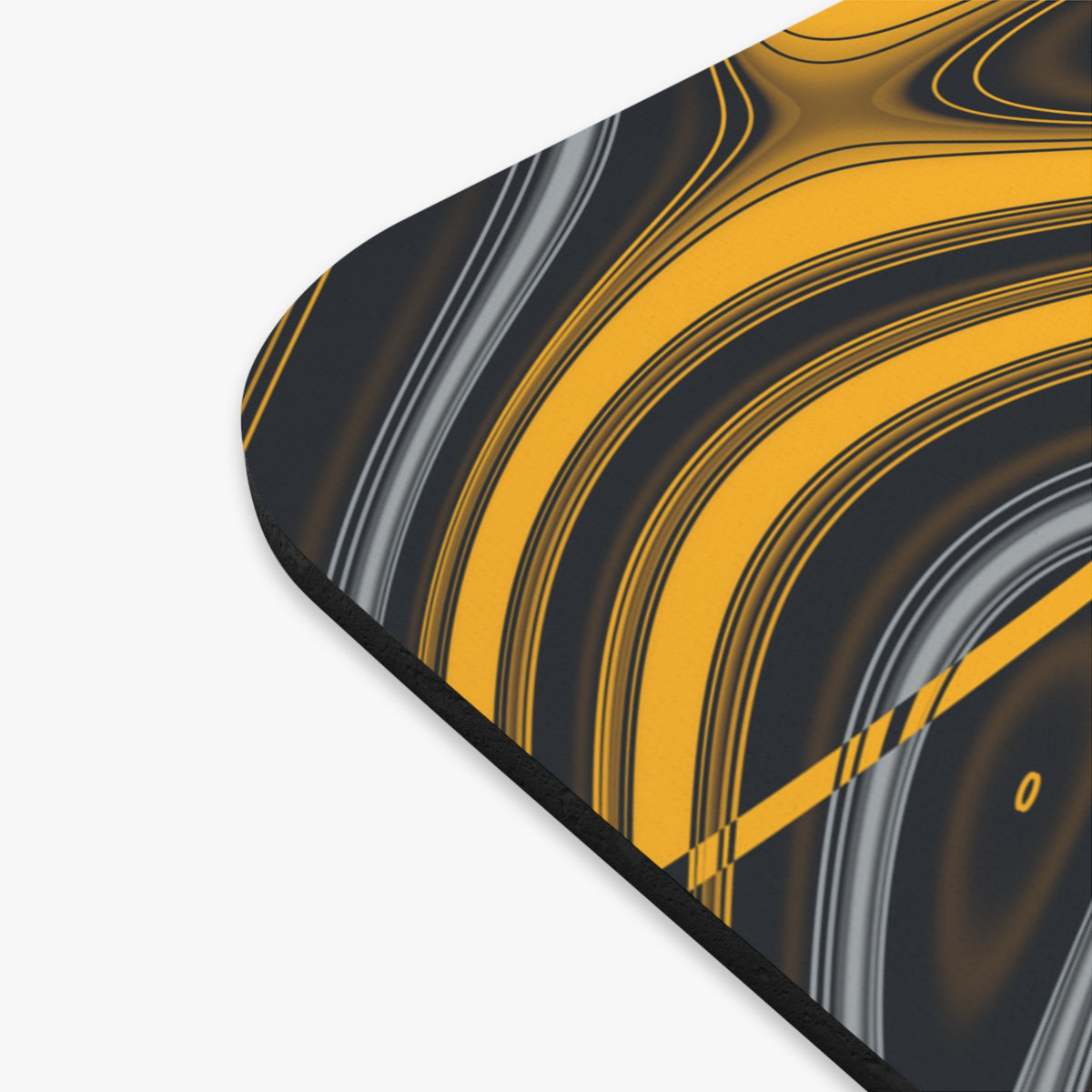 Black & Gold Trippy Football Mouse Pad