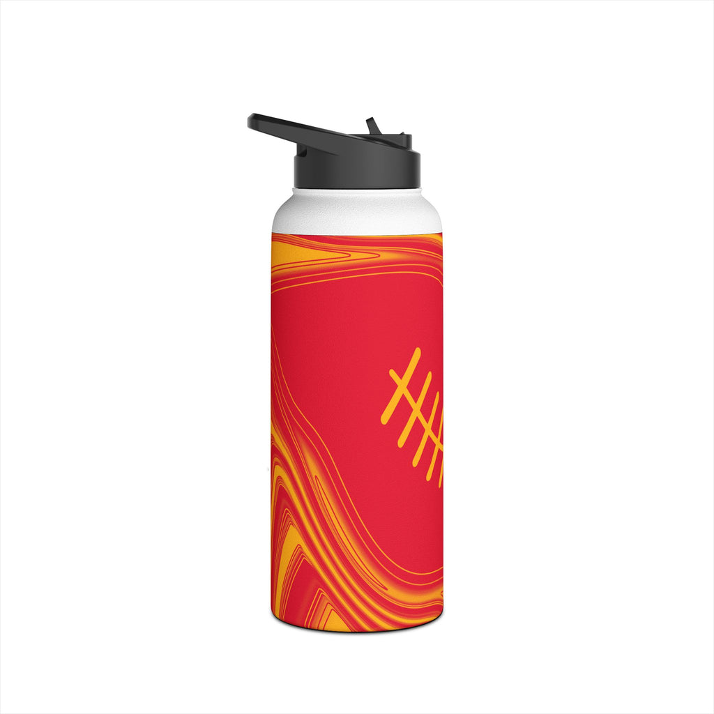 Red & Yellow Trippy Football Water Bottle