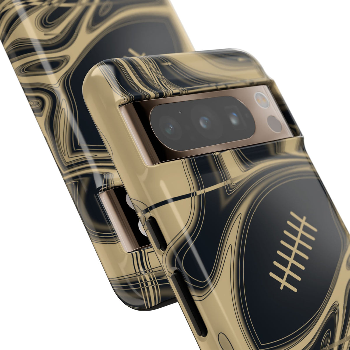 Old Gold & Black Trippy Football Phone Case