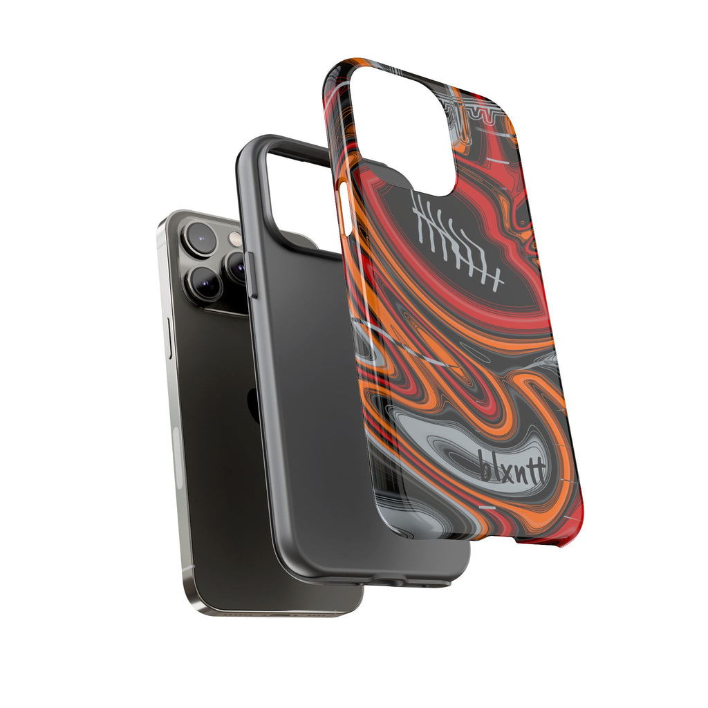 Red, Orange & Pewter Trippy Football Phone Case