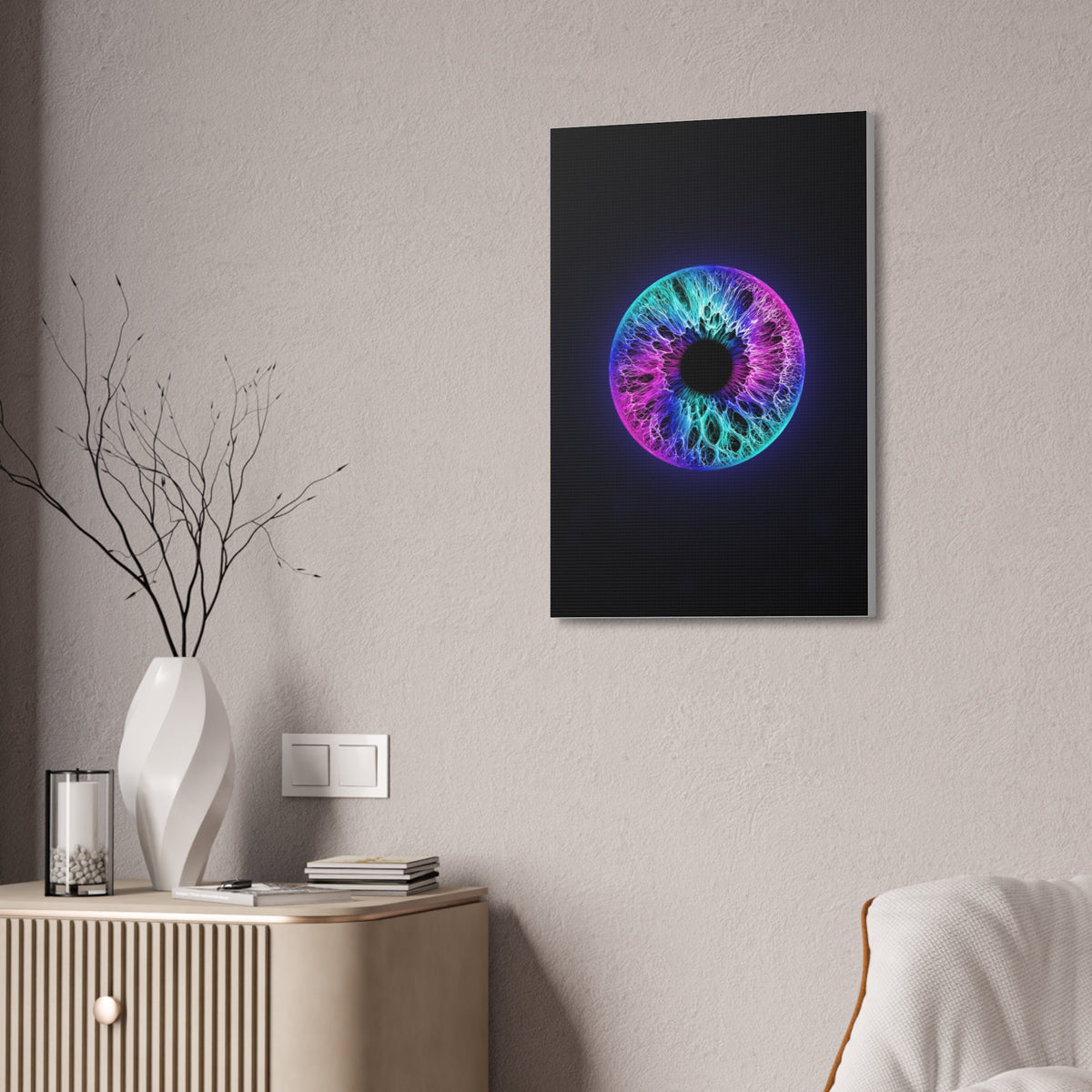 BLXNTT Iris – Lace Web Galaxy Teal Magenta Glossy Canvas