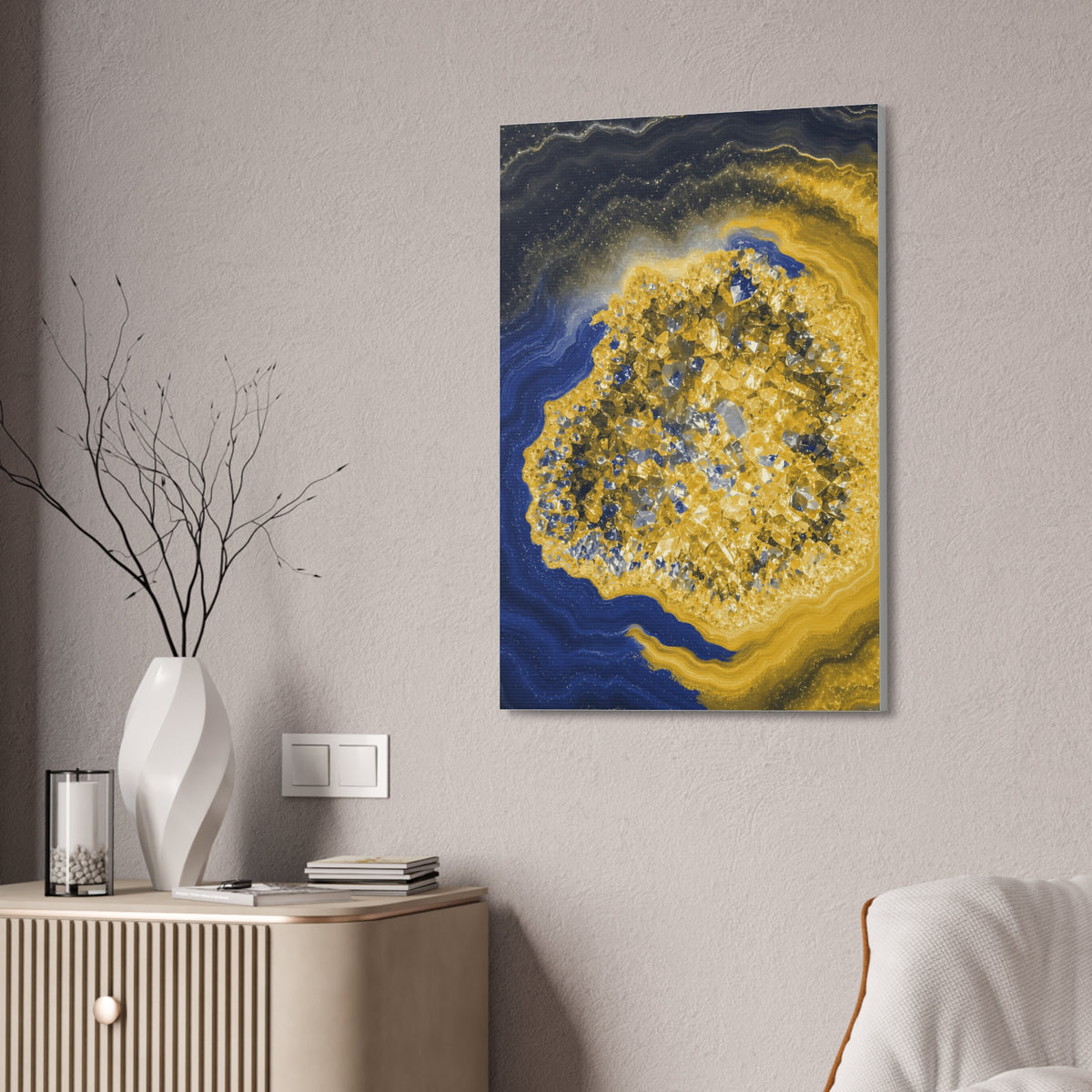 Geode Core - Mustard Navy Glossy Canvas