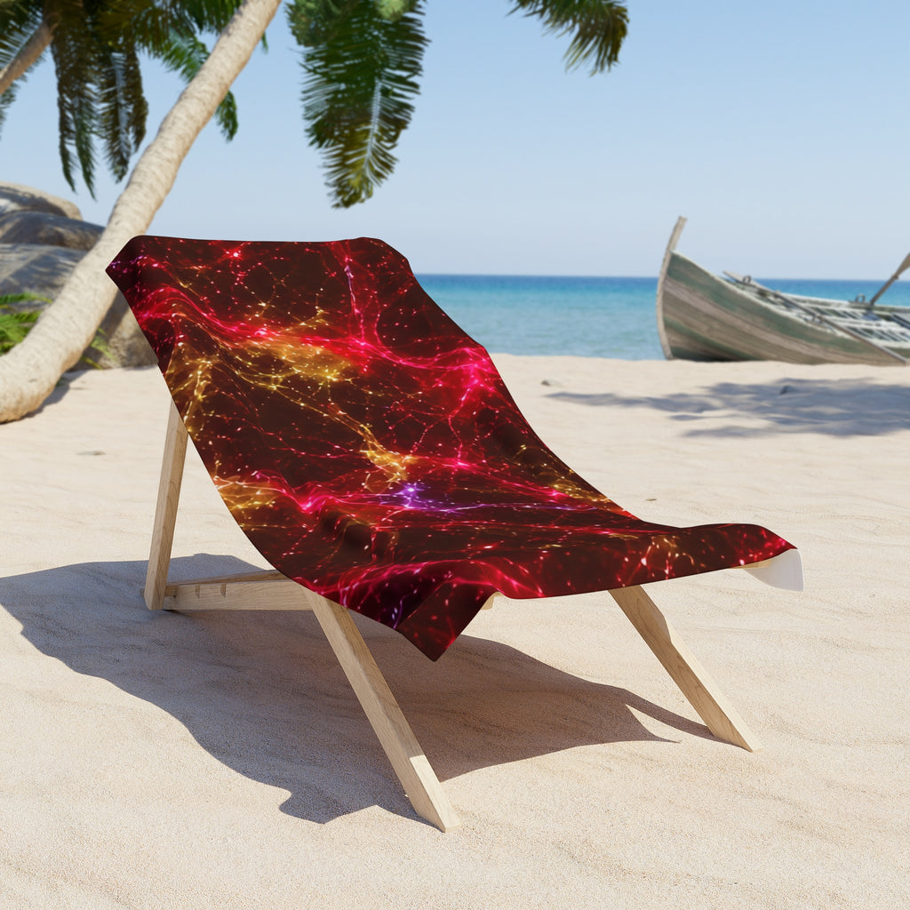 Neon Mycelium - Rainbow Nerve Beach Towel