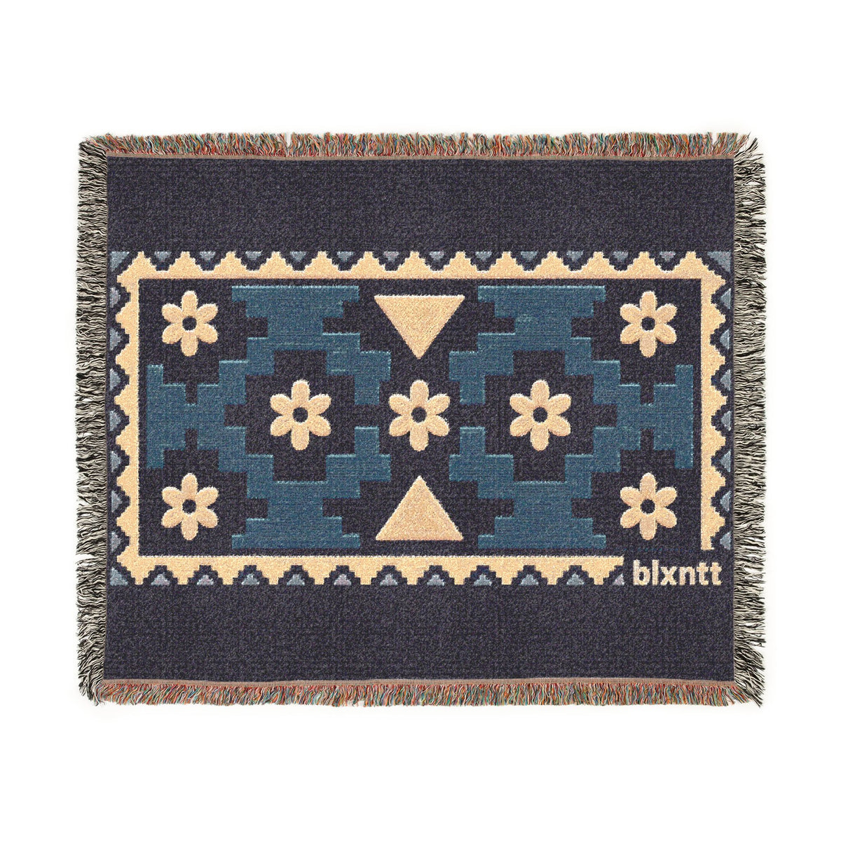 BLXNTT Blue Hippie Woven Blanket #4