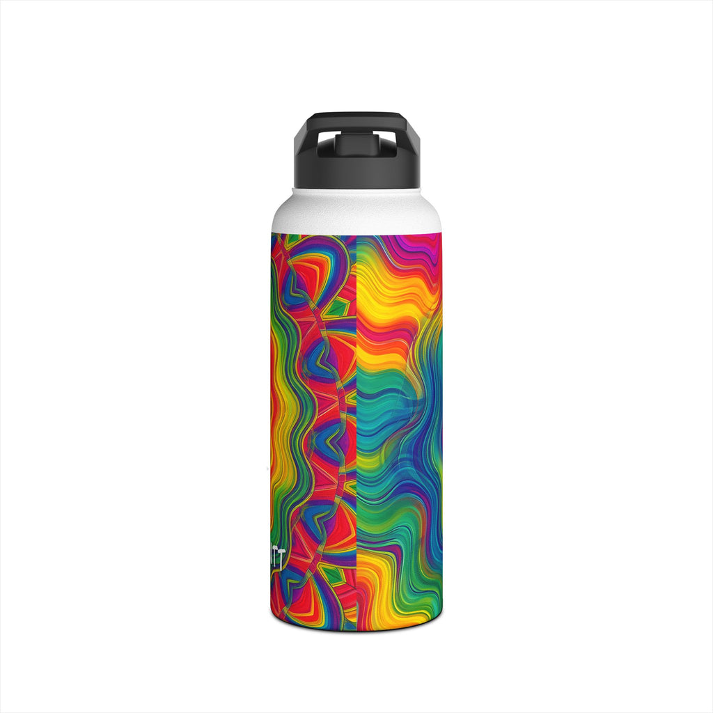 Hypnotic Rainbow Ripple Water Bottle