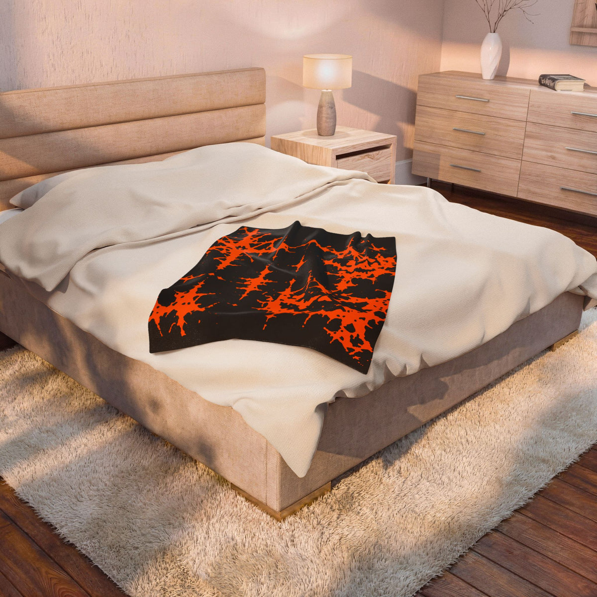 Orange Spiderweb Pumpkin Blanket