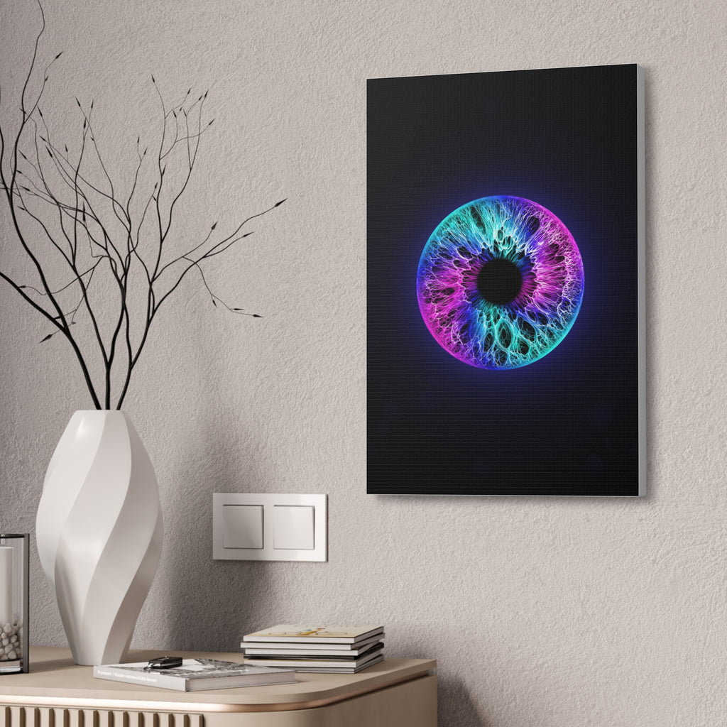 BLXNTT Iris – Lace Web Galaxy Teal Magenta Glossy Canvas