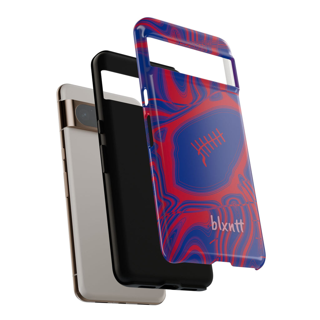 Royal Blue & Red Trippy Football Phone Case