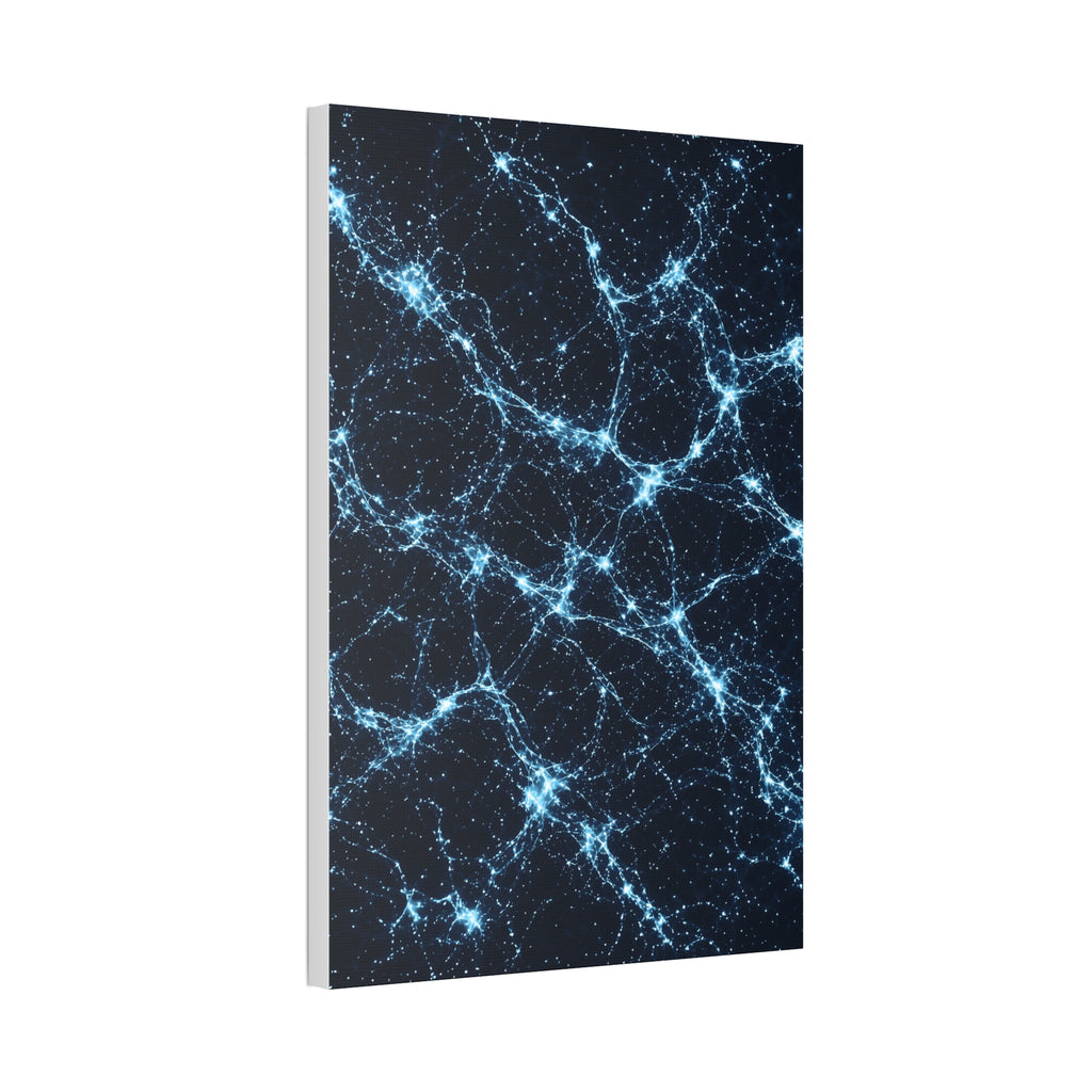 Neon Mycelium - Ice Crystal Glossy Canvas