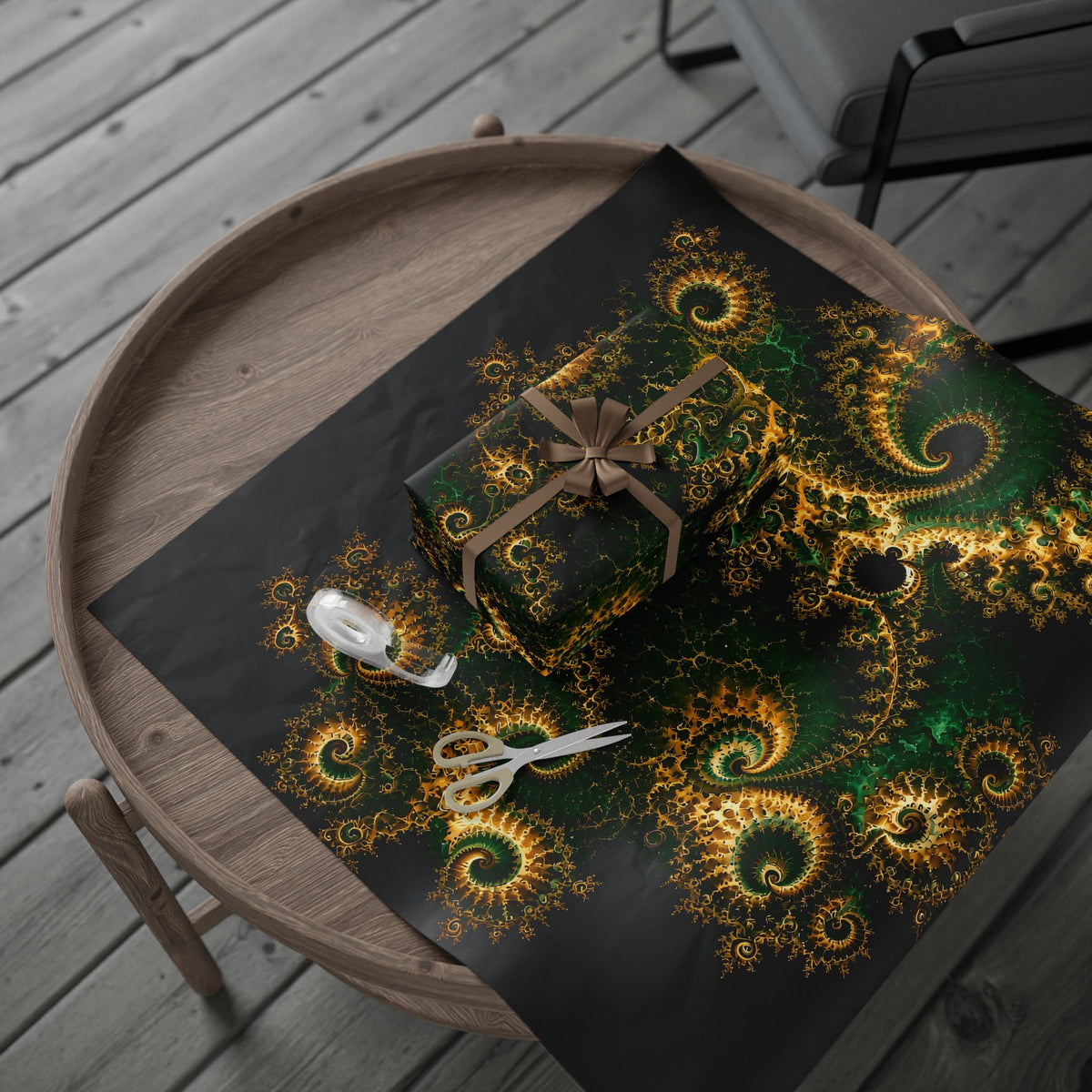 Copper Infinity - Emerald & Gold Wrapping Paper