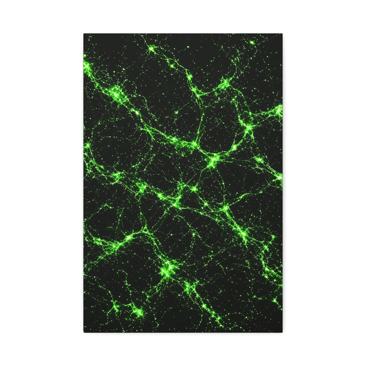 Neon Mycelium - Toxic Lime Glossy Canvas