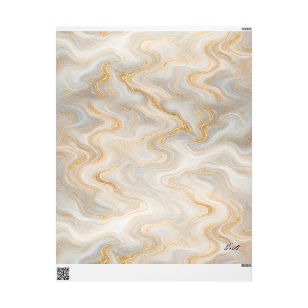 White & Gold Marble Wrapping Paper