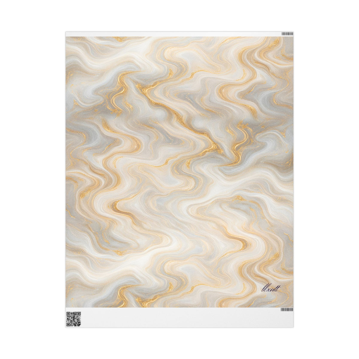 White & Gold Marble Wrapping Paper